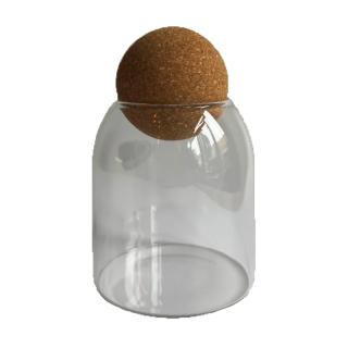 Habitzzz glazen pot met kurken bal