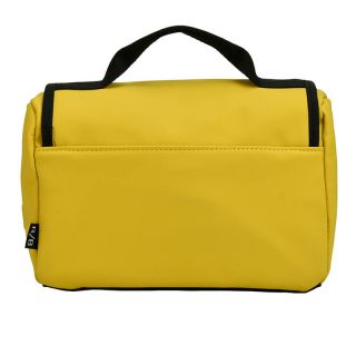 Hangende toilettas travel mat geel achterkant