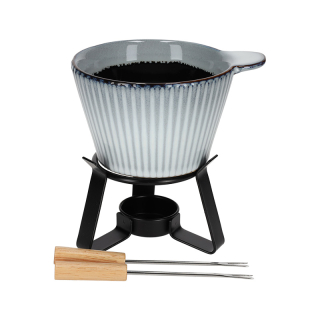 JENS Living Fondue Set Ribbel Grijs 25918 1