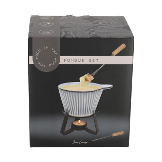 JENS Living Fondue Set Ribbel Grijs 25918 4