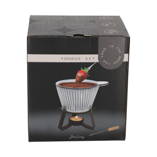 JENS Living Fondue Set Ribbel Grijs 25918 5