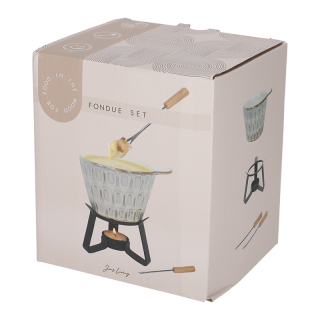 JENS Living Fondue Set Stippen Taupe 25919 3