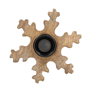 JENS Living Houten Kandelaar Sneeuwvlok 25862 1