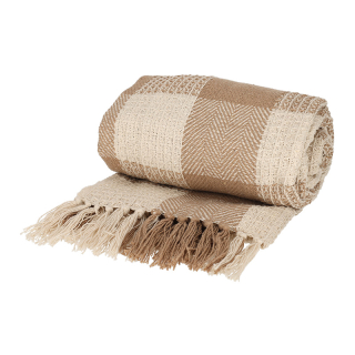 JENS Living Recycled Cotton Plaid Kai Taupe 25856 2