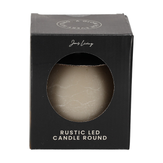 JENS Living Rustieke LED Kaars Rond Taupe 25712 2