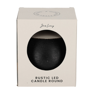 JENS Living Rustieke LED Kaars Rond Zwart 25713 2