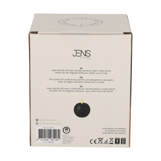 JENS Living Rustieke LED Kaars Rond Zwart 25713 3