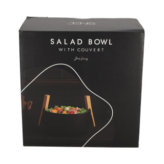JENS Living Saladeschaal Met Bestek Zwart 25757 4