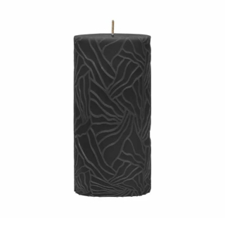 Kaars Wave Zwart 7x14cm