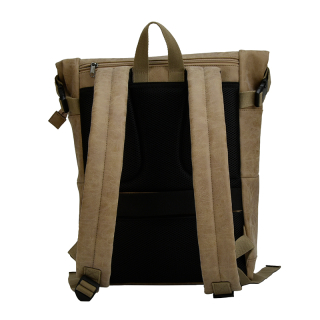 Rugzak Vintage PU Taupe achterzijde 8788