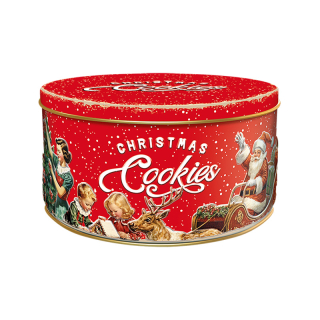 Vintage Christmas Koektrommel met kaneelkoekjes 44998