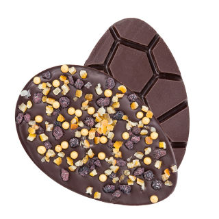 luxe chocolade paasei puur sinaasappel zwarte bes 110gram 84131 1 luxe chocolade paasei puur sinaasappel zwarte bes 110gram 84131 1