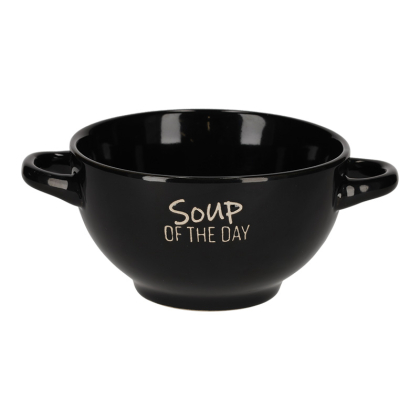 JENS Living Retro Soup of the Day Soepkom Zwart 25808