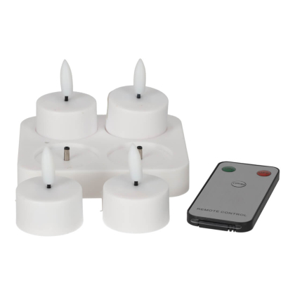 Oplaadbare LED Waxinelichtjes met afstandsbediening - JENS Living jens living oplaadbare led theelichten 4 25483