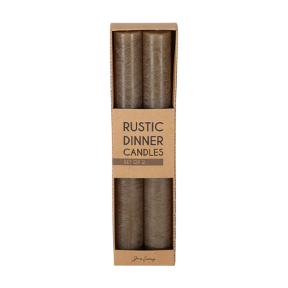 jens living rustieke dinerkaarsen bruin set2 25616