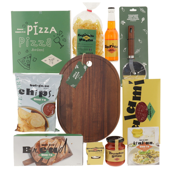 Serveerplank & Pizzasnijder - Buon Appetito  Buon Appetito Serveerplank Pizzasnijder