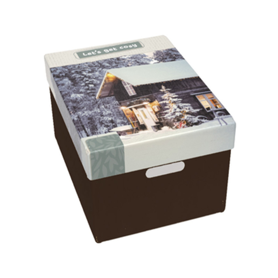 Geschenkdoos Cozy Cabin - zwarte bodem & losse deksel Cozy Cabin zwarte bodem