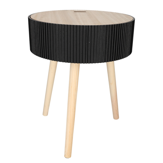 JENS Living Opberg Bijzettafel Levi Zwart 25791