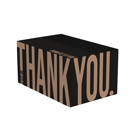 Kerstpakketdoos thank you kraft zwart