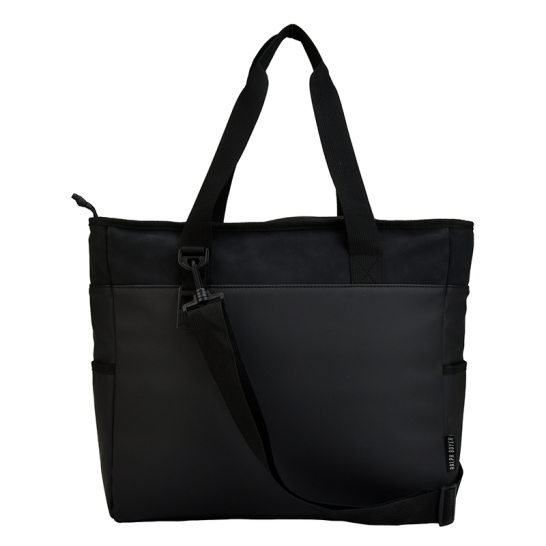 Koeltas shopper suede pu vegan leer zwart 8759