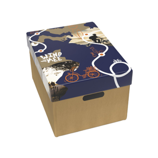 Geschenkdoos Wind Mee - kraft bodem & losse deksel Wind mee bruine bodem