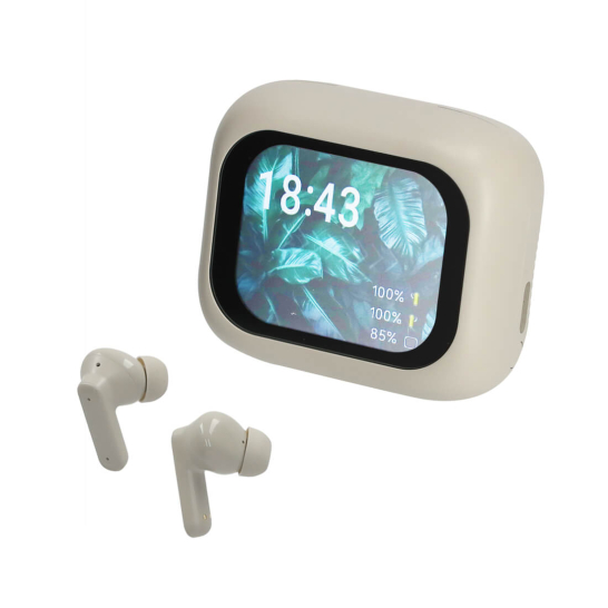 brainz anc enc display earbuds jade taupe 38669