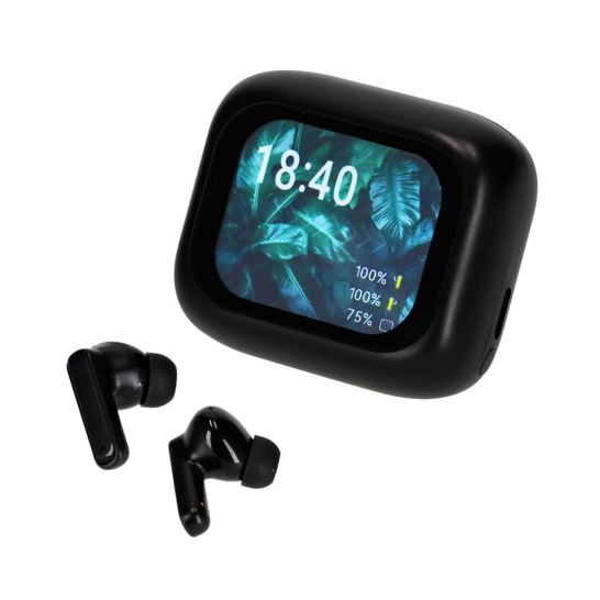 brainz anc enc display earbuds jade zwart 38668