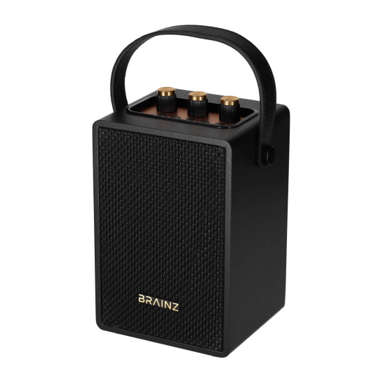 brainz retro speaker zwart 38649