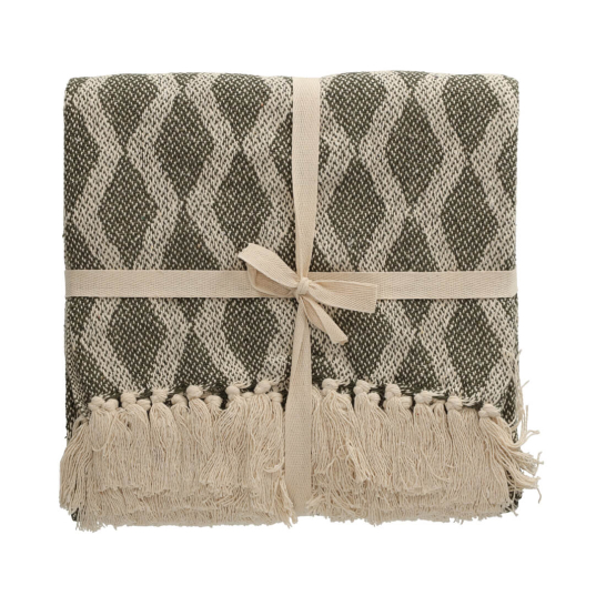 jens living basic recycled cotton plaid groen 25652