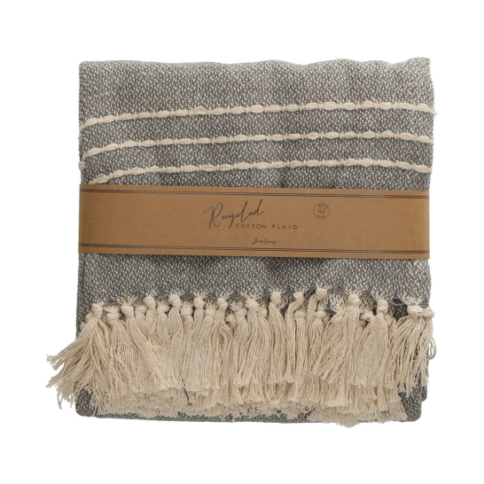 jens living recycled cotton plaid juul grijs 25646
