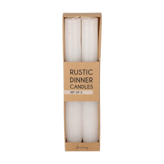 jens living rustieke dinerkaarsen wit set2 25615