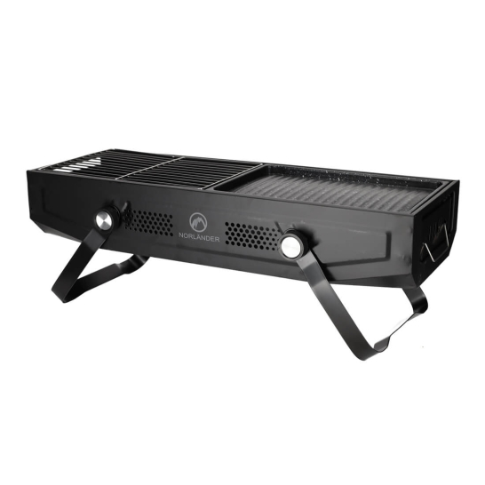 norlander outdoor bbq met grill zwart 29004