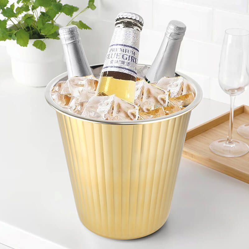 Wijn- en champagnekoeler Rib Goud champagnekoeler goud vocceli