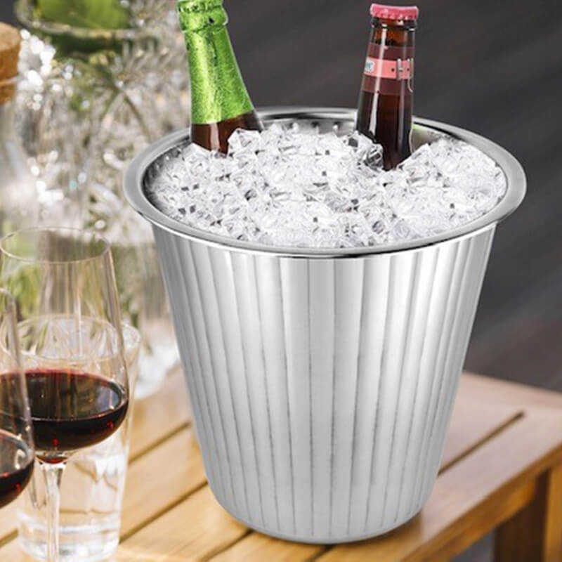 Wijn- en champagnekoeler Rib RVS champagnekoeler rvs voccelli