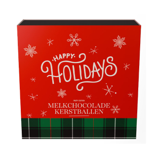 Happy Holidays Kerstballen giftbox RFA ROOD 10060 Happy Holidays Kerstballen giftbox RFA ROOD 10060