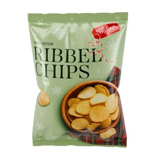 Happy Holidays Ribbelchips gezouten 10055 Happy Holidays Ribbelchips gezouten 10055