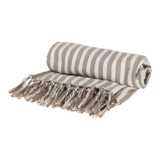 JENS Living Hamamdoek Strepen Taupe 180x90 25861 2