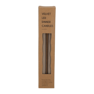 JENS Living LED Dinerkaars Fluweel Taupe set van 2 25923 1