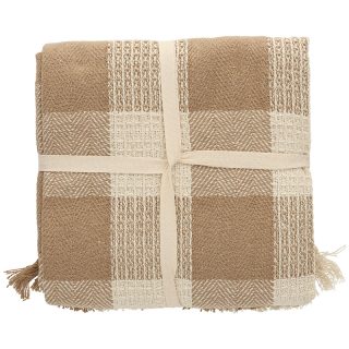 JENS Living Recycled Cotton Plaid Kai Taupe 25856 1