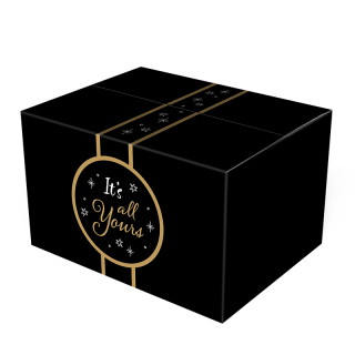 Kerstpakketdoos Big Suprise Black voorzijde