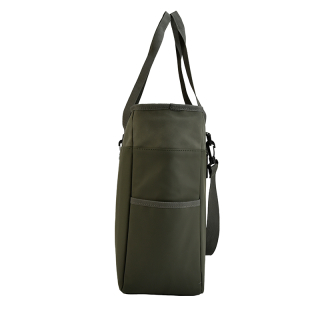 Koeltas shopper suede pu vegan leer groen 8759 zijkant