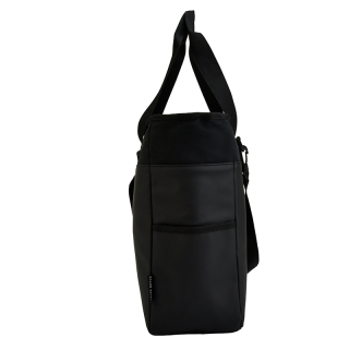 Koeltas shopper suede pu vegan leer zwart 8759 zijkant