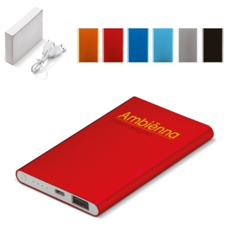 Powerbank aluminium 4000mah diverse kleuren