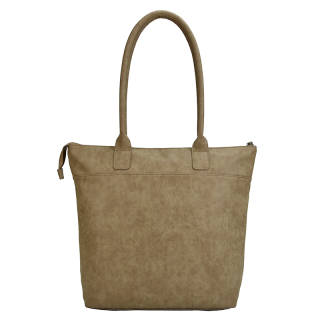 Shopper Vintage PU Taupe achterzijde 8787