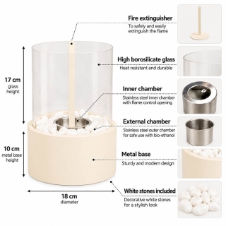 Tafelhaard Bio Ethanol Zand Housevitamin 18x18x26cm 1