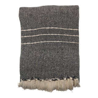 take a plaid 130x180 cm eco katoen tap 13 18 zwart 1